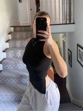 Black Princess Polly asymmetrical tank top